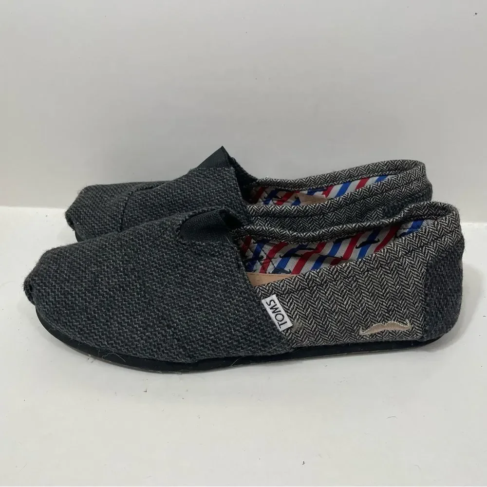 Toms Grey Mustache Movember Casual Loafers